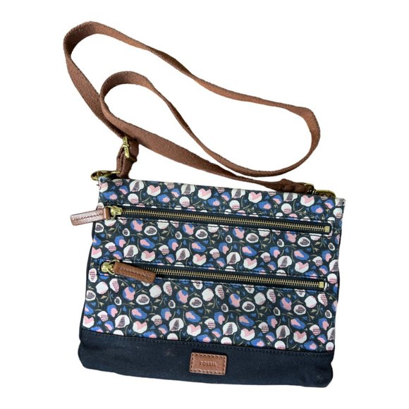 Fossil Multiple Pocket‎ Crossbody Bag - Picture 1 of 7